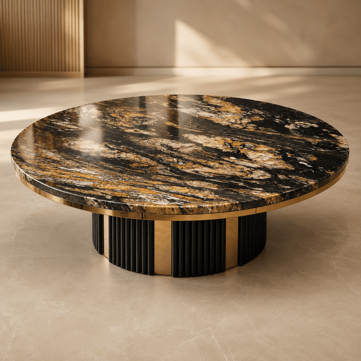 COSMIC GOLD 145 - unikatowy stolik kawowy z granitu Cosmic Gold